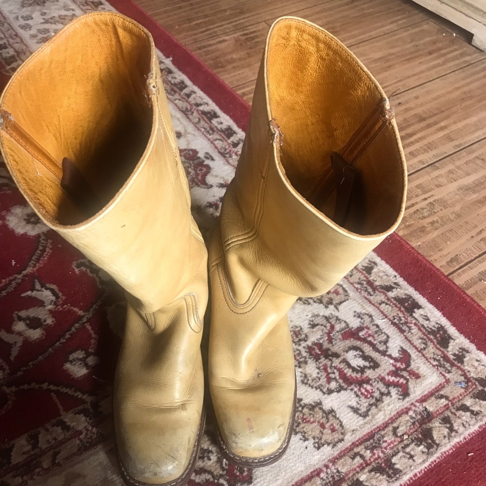 FRYE BOOTS. Ladies size8b wedge heels have been cherish and well looked after